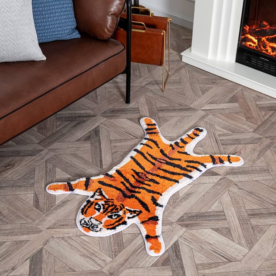 Amazon.com: ZSCYD-yingda1992 Tiger Shaped Rug Animals Bath